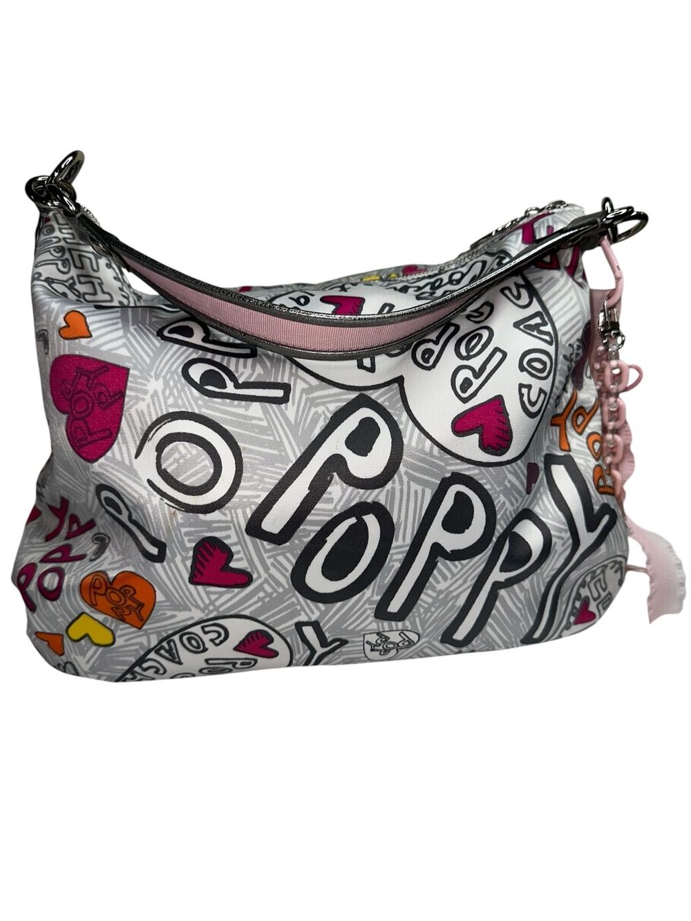 Coach Poppy Silver Graffiti Boho Bag - Picture 8 of 13